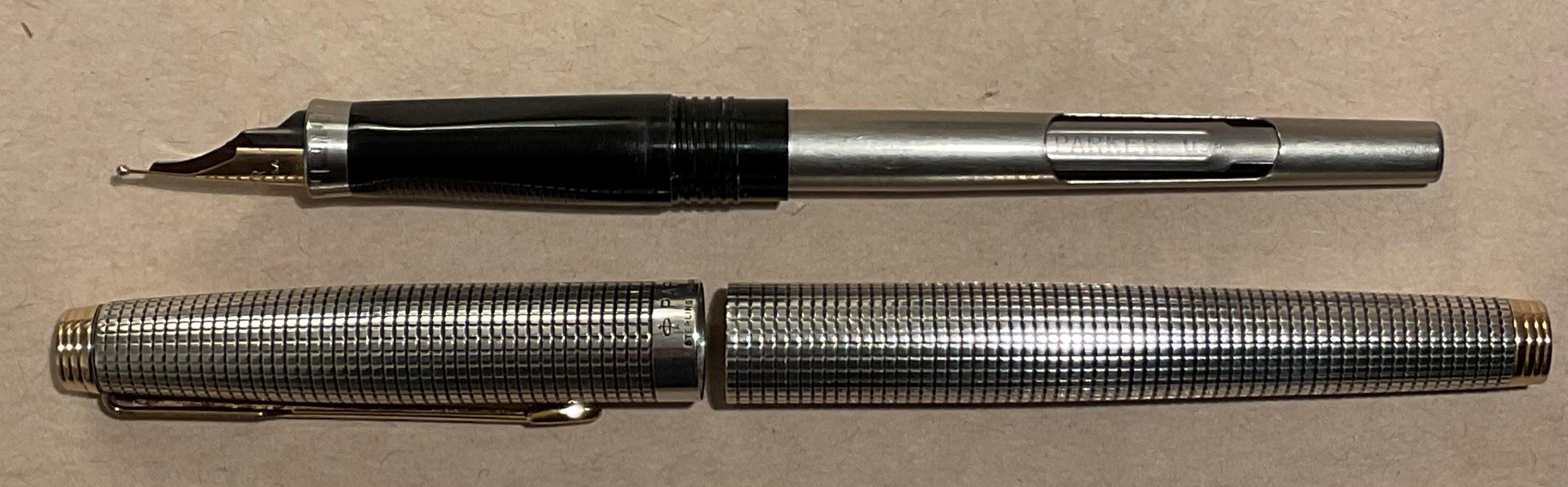 Vintage Parker 75 Sterling Cap & Barrel, Ciselé Fountain Pen With