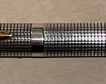 Vintage Parker 75 Sterling Cap & Barrel, Ciselé Fountain Pen With