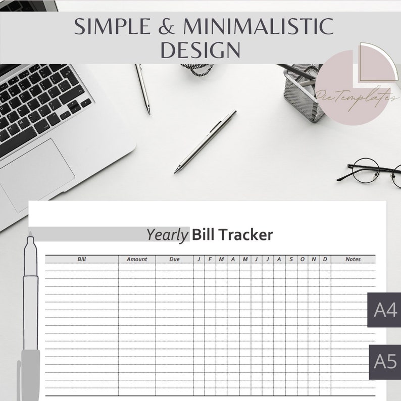 Bill Tracker A5 & A4 Printable Planner Digital PDF | Etsy