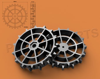 Drive wheels, set of 2, off-road tread, for Ferrex R800 Easy and R800 Easy+ robotic lawnmowers