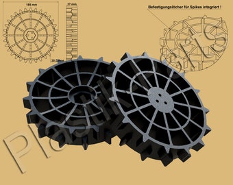 Drive wheels set of 2 off-road profile Husqvarna Automower 105 305 308 robot lawn mower