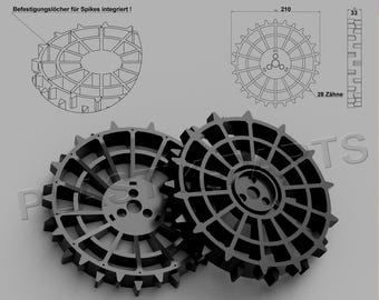 Drive wheels set of 2 off-road profile Gardena Sileno Plus R100Li R130Li R160Li