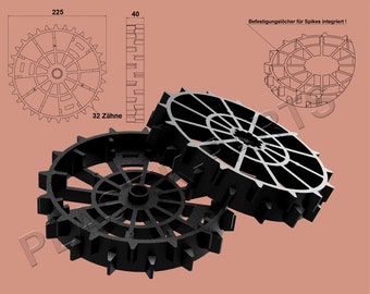 Drive wheels set of 2 off-road profile for WORX Landroid L WR148E WR147E WE147E.1