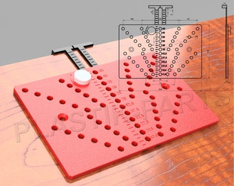 Drilling template / Universal drilling gauge / Hole template / Gauge / Measuring aid