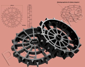 Drive wheels set of 2 off-road profile for Ferrex R800 Smart robotic lawnmower