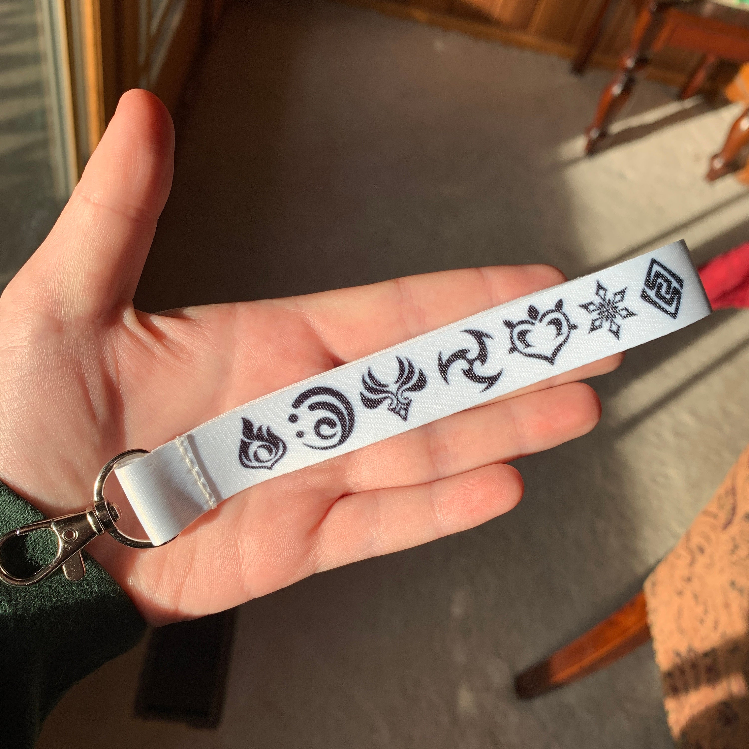 Genshin Impact-Inspired Elemental Symbol Key tag Lanyard