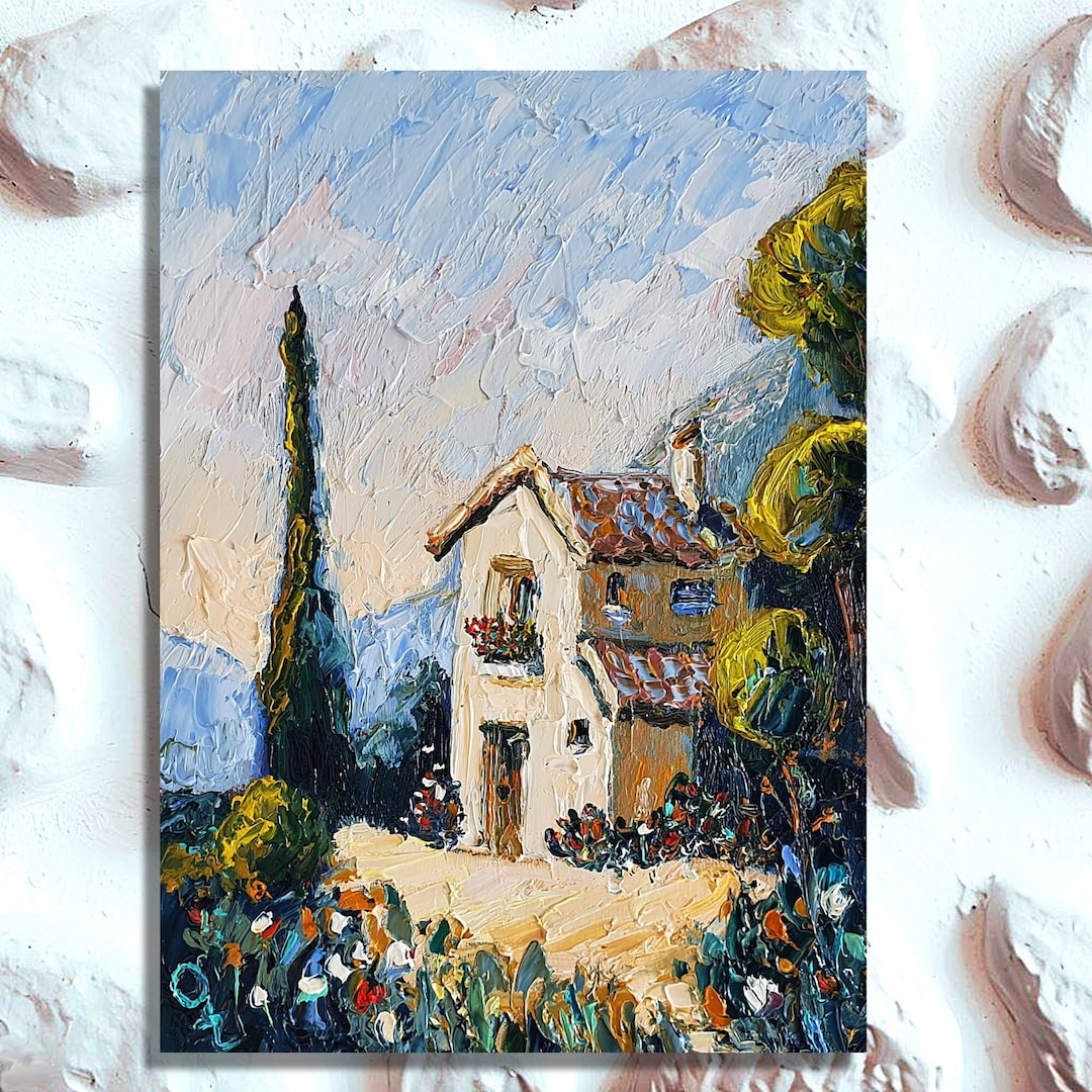 French Cottage Painting Provence Landscape Original Art French ...