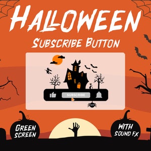 Halloween YouTube Subscribe Animation | Youtube Subscribe Button w/ sound effects | Green Screen | Drag and Drop | Instant Download