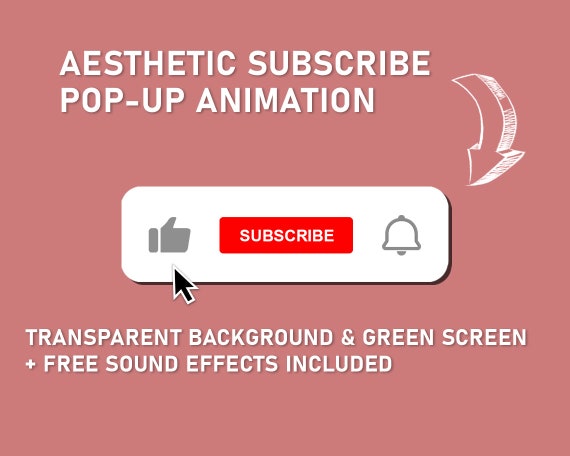 ANIMATED SUBSCRIBE BUTTON Youtube Channel Transparent - Etsy