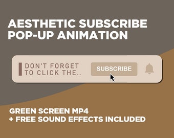 ANIMATED SUBSCRIBE BUTTON | Youtube Channel | Subscribe Button Animation w/ sound effects | Green Screen | Aesthetic | Drag and Drop