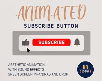 ANIMATED SUBSCRIBE BUTTON | Youtube Channel | Subscribe Button Animation w/ sound effects | Particle Effects | Green Screen | Drag and Drop