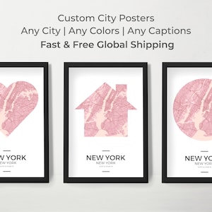 Custom Street Map Prints, Any Location, Colors, Captions - Custom Map, City Print, City Map, Map Print, Map Print, Map Gift