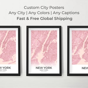 Custom Street Map Prints, Any Location, Colors, Captions - Custom Map, City Print, City Map, Map Print, Map Print, Map Gift