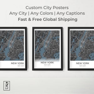 Custom Street Map Prints, Any Location, Colors, Captions - Custom Map, City Print, City Map, Map Print, Map Print, Map Gift