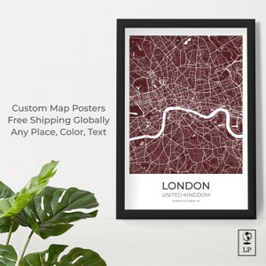 Custom Streep Map Posters, Any Location, Any Color, Any Place - Map Prints, City Poster, Custom City Map, Street Posters, Custom Map Print