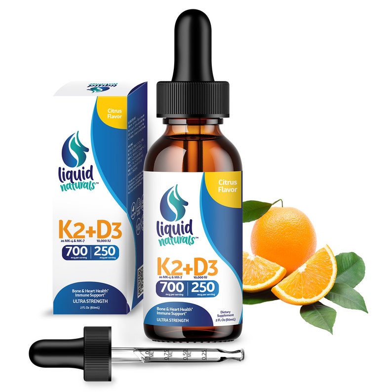 Liquid Naturals Vitamin K2 MK7 & Vitamin D3 Supplement Drops Etsy