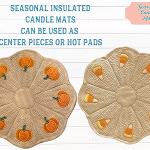 Fall Candle Mats - Hot Pads -Double Insulated
