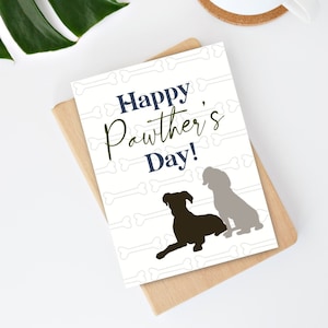 Tarjeta del Día del Padre, Linda Tarjeta para Papá Perro, Tarjeta de Feliz Día del Padre hecha a mano con Silueta de Perro, Tarjeta de felicitación para el nuevo padre de una mascota o amante de los perros para el padre