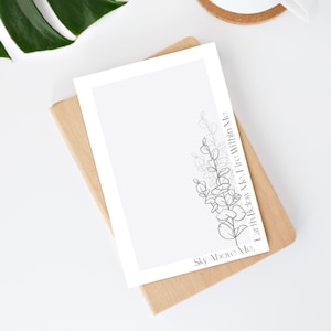 Bloc de notas con estampado botánico, bloc de notas con citas inspiradoras, bloc de notas con lista de tareas, papelería con hojas de eucalipto, regalo para amantes de las plantas y la naturaleza.