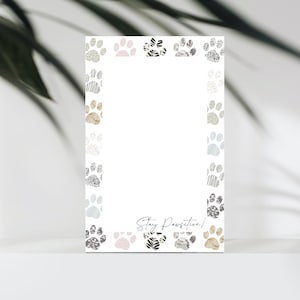 Bloc de notas con estampado de patas, Bloc de notas de lista de tareas pendientes, Bloc de notas para amantes de gatos o perros, Lista de compras linda, Lista de compras, Regalos para mamá de gato o perro, Estética para mascotas