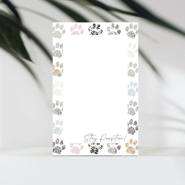 Paw Print Notepad, To Do List Notepad, Cat or Dog Lover Memo Pad, Cute Grocery List, Shopping List, Cat Mom or Dog Mom Gifts, Pet Aesthetic