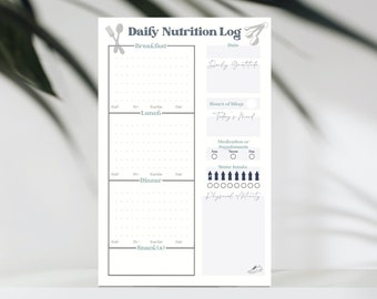 Food Journal, Daily Nutrition Log, Food Tracker Notepad, Weight Loss Nutrition Log, Meal Planner, Habit Tracker, Health & Fitness Tracker