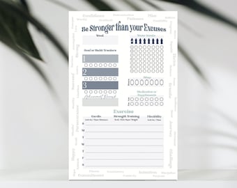 Habit Tracker Notepad, Activity Tracker, Daily Goal Tracker, Health Planner, Wellness Planner Pad, Self Care Planner, Goal Planner Desk Pad