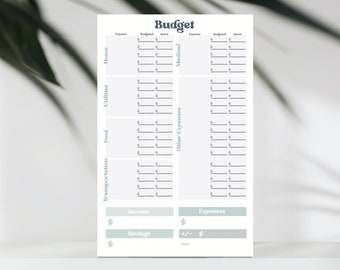 Budget Planner Notepad, Income & Expense Tracker, Spending Tracker, Debt and Savings Tracker, Finance Tracker, Paycheck Budget, Bill Tracker