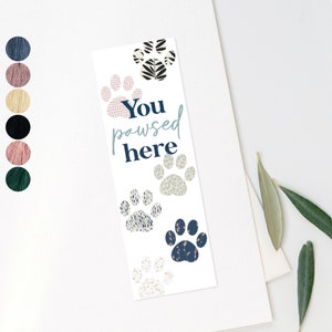 Paw Print Bookmark, Cute Bookmark, Cat Lover Gift, Bookmark For Women, Dog Owner Gift, Book Lover or Book Club Gift, Handmade Bookmark