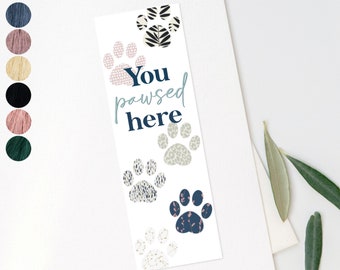 Paw Print Bookmark, Cute Bookmark, Cat Lover Gift, Bookmark For Women, Dog Owner Gift, Book Lover or Book Club Gift, Handmade Bookmark