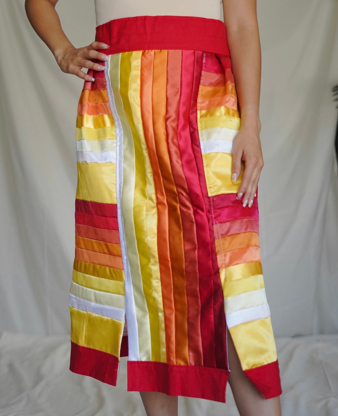 Orange Tribal/ Indigenous Ribbon Skirt Etsy