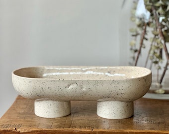 Ceramic Double Footed Bowl, Ceramic Fruit Basket, Sage Incense Burner, Ceramic Housewarming Gift