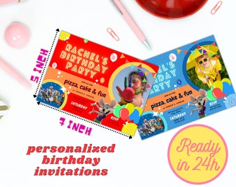 Zaproszenie urodzinowe Chuck E Cheese, Zaproszenie urodzinowe, Chuck E Cheese, Zaproszenie na imprezę Chuck E Cheese