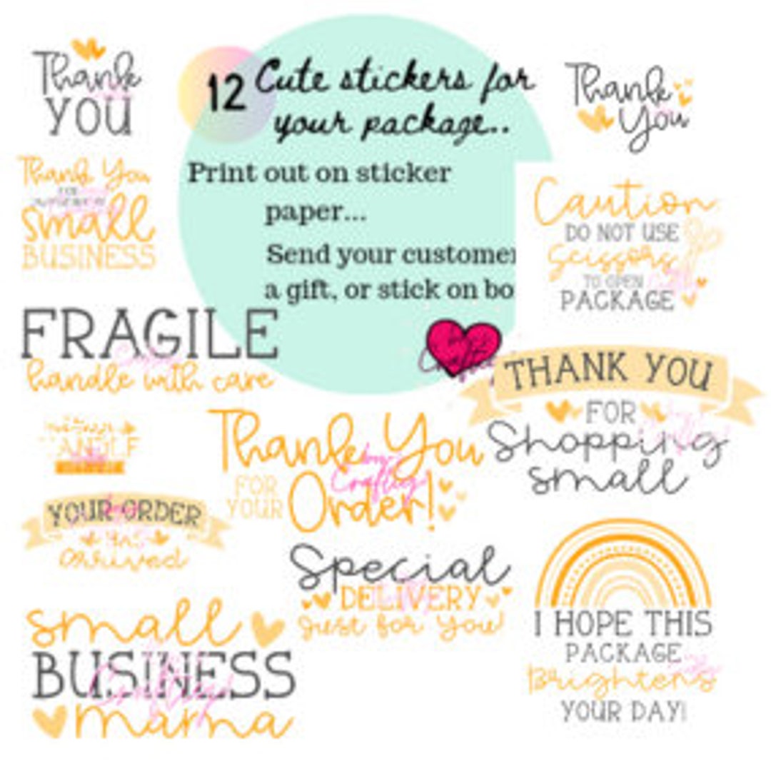 12 Printable Sticker Label for Your Packages Etsy