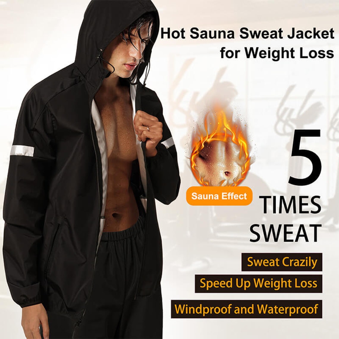 Sauna Sweat Jacket Weight Loss Running Fitness Fat Burner Etsy
