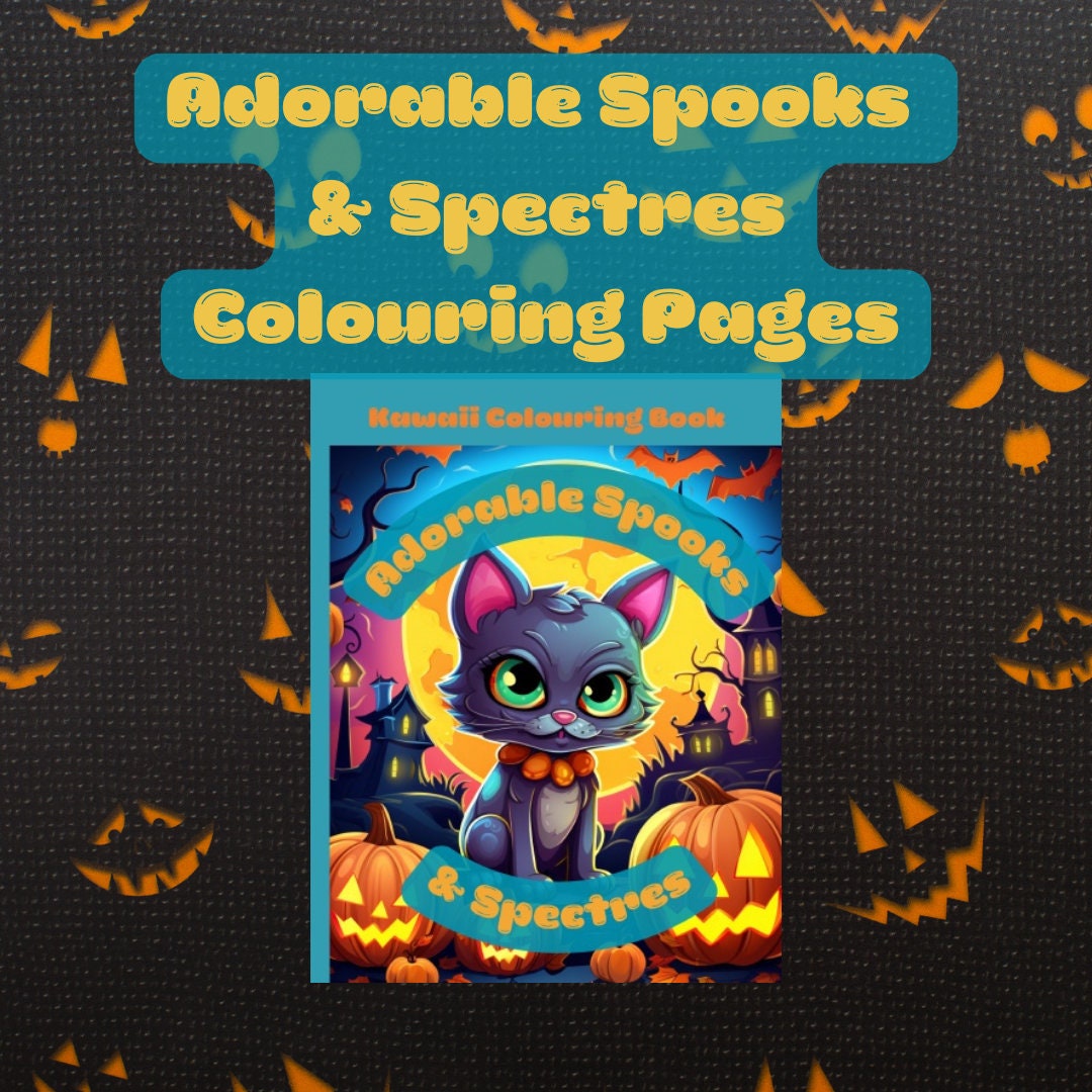Halloween Colouring Pages Instant Download Kawaii Colouring Spooky