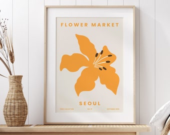 Flower Market Seoul, Flower Market Print, Botanical Prints, Flower Poster, Floral Wall Art, Digital Art Print