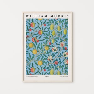William Morris Exhibition, Poster Wall Print Home Decor, Morris Fruits Pattern, Printable Wall Art, Digital Art