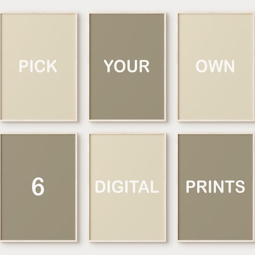 Pick Any 6 DIGITAL Prints Custom Gallery Wall Set Pick Your Etsy