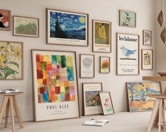 Eclectic Gallery Wall Prints, Set Of 15 MEGA BUNDLE, Boho Art Gallery, Maximalist Wall Art, Klee, Klimt, Van Gogh, Téléchargements numériques