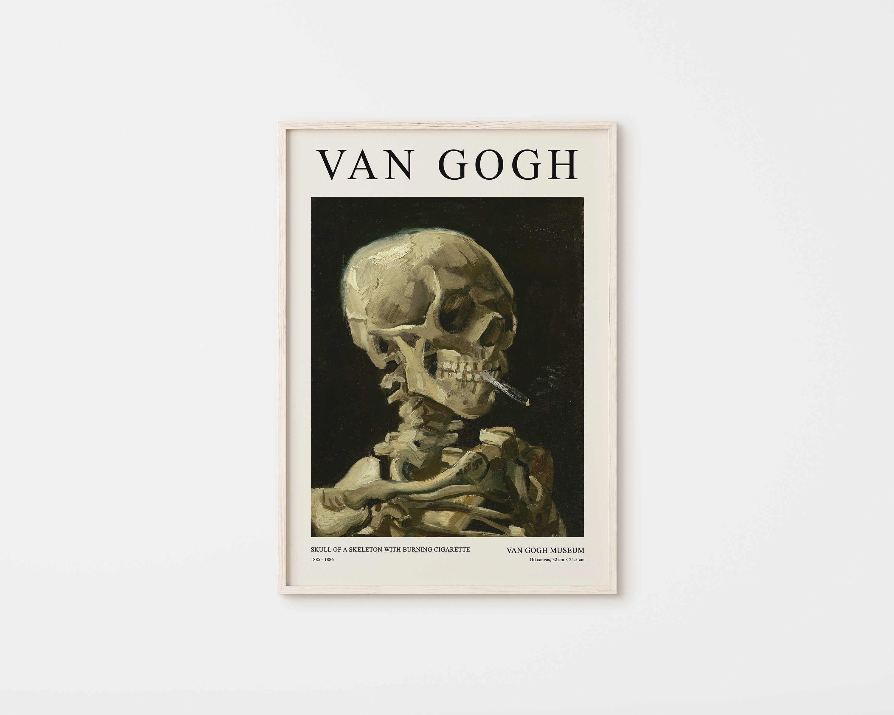 Van Gogh Bag Head of a Skeleton with a Burning Cigarette - Van