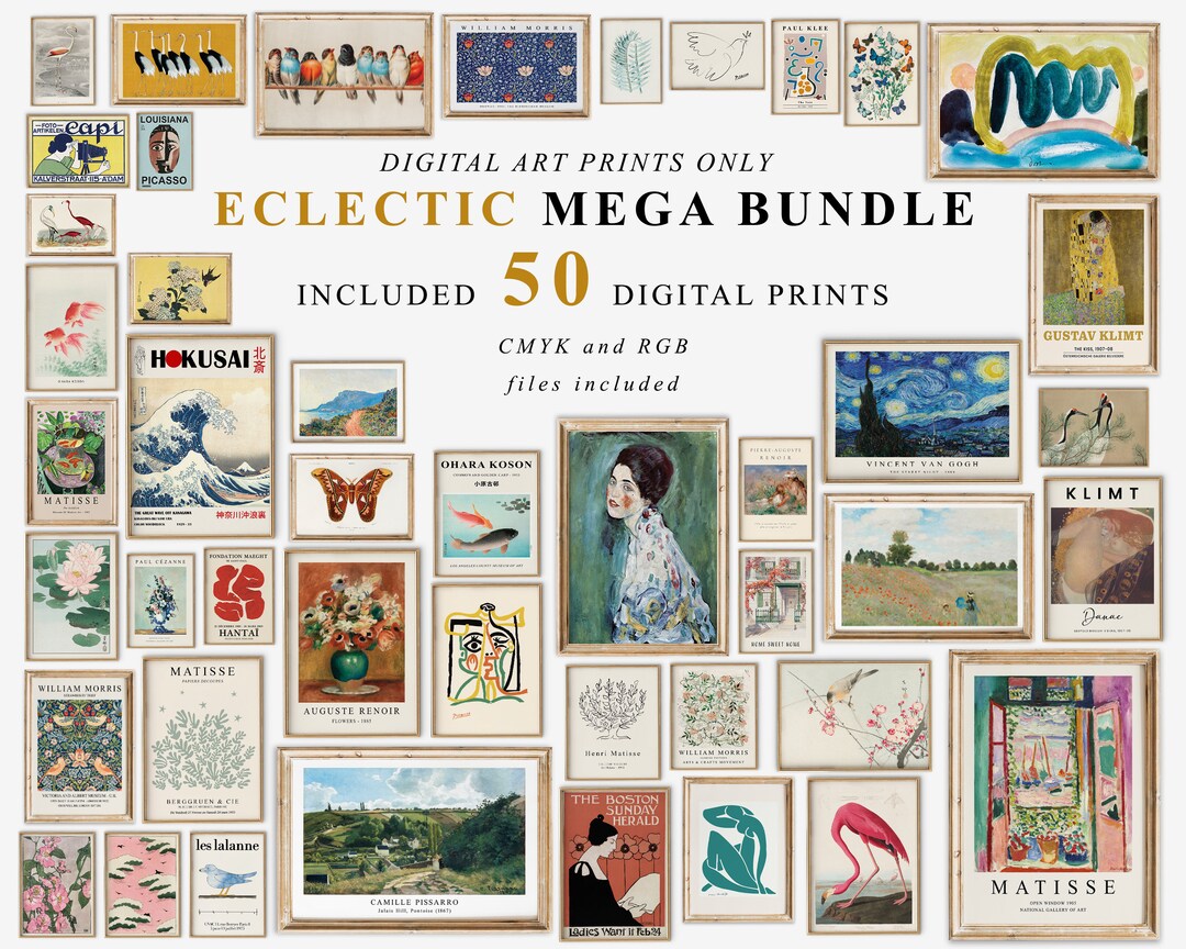 150 kitchen art prints: mega bundle, trendy gallery... Vintage Eclectic MEGA BUNDLE Art Prints Download, Gallery Wall Prints ...