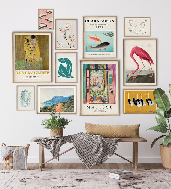 Set of 11 Vintage Eclectic Prints Gallery Wall Art Set Etsy