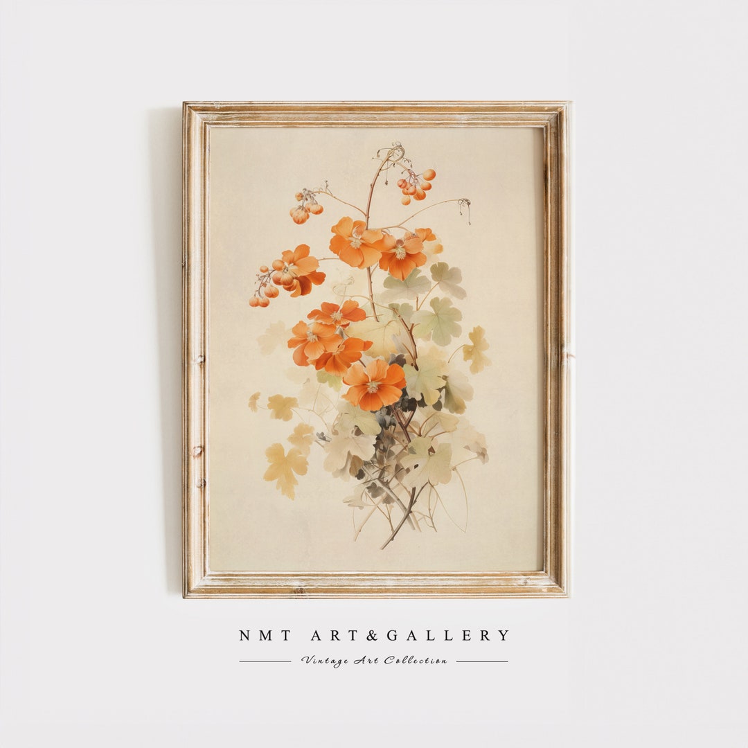 Vintage Botanical Art Print Floral Decor, Autumn Printable Flower Art ...