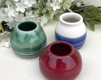 Handmade Pottery Mini Vase – Unique Mommy Gift, Tiny Flower Pot