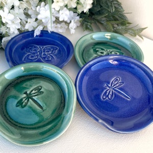 Ceramic Stoneware Spoon Rest - Dragonfly & Butterfly Themed Kitchen, Housewarming, Chef Gift