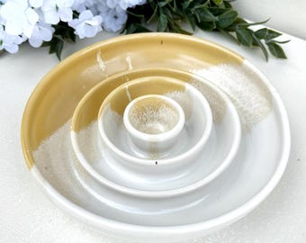 Handmade Slow Feeder Bowl for Small Dogs & Cats | Wheel-Thrown Stoneware Puzzle Pet Bowl | Plastic-Free Alternative