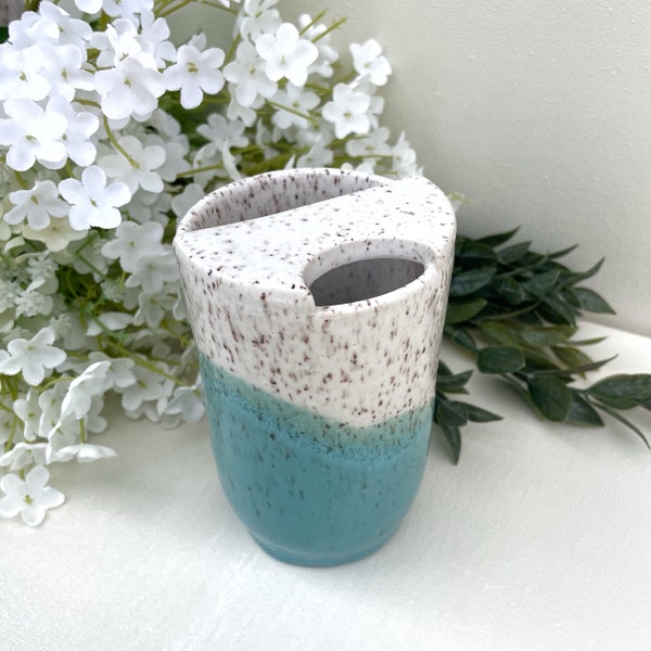 Handmade Pottery 8 Oz. Travel Mug | Eco-Friendly Small Coffee Travel Cup | Small Ceramic Travel Cup / Travel Mug