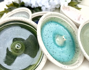 Handcrafted Ring Holder - Speckled Stoneware Pottery Ring Dish in Multiple Color Options