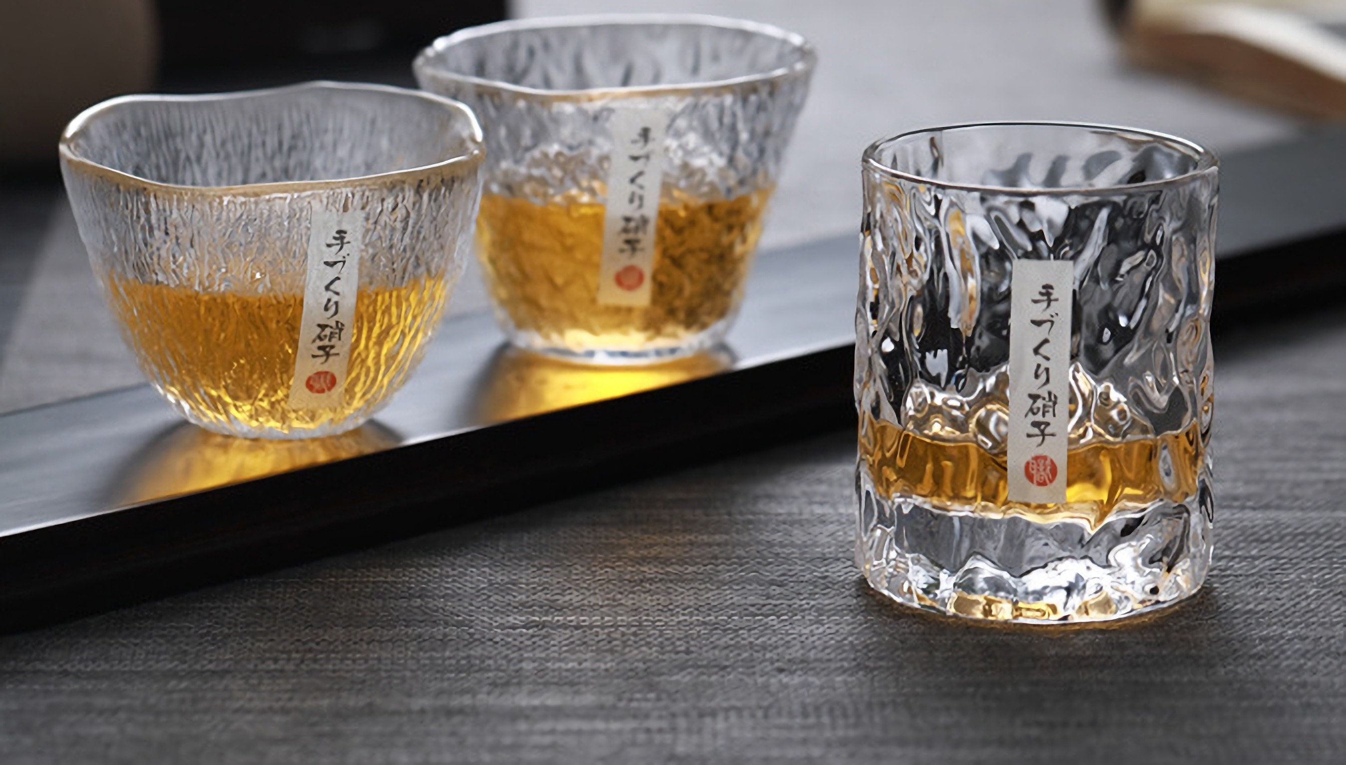 Handmade Hammered Glass Japanese Whiskey Tumbler Etsy